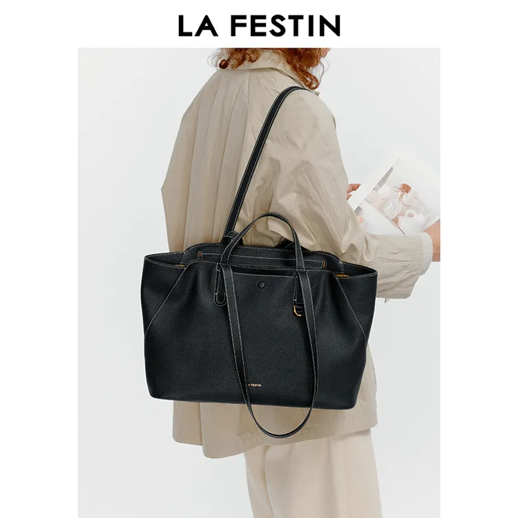 拉菲斯汀头层牛皮口袋包包女式2025新款夏手提腋下包大容量托特包