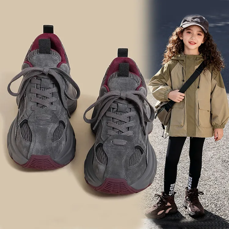 女童老爹鞋2025秋冬时尚儿童加绒鞋子ins运动鞋韩版百搭中大童鞋