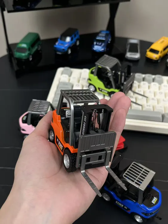 合金迷你遥控车1:64全比例小叉车男孩蓝牙升降仿真工程玩具车