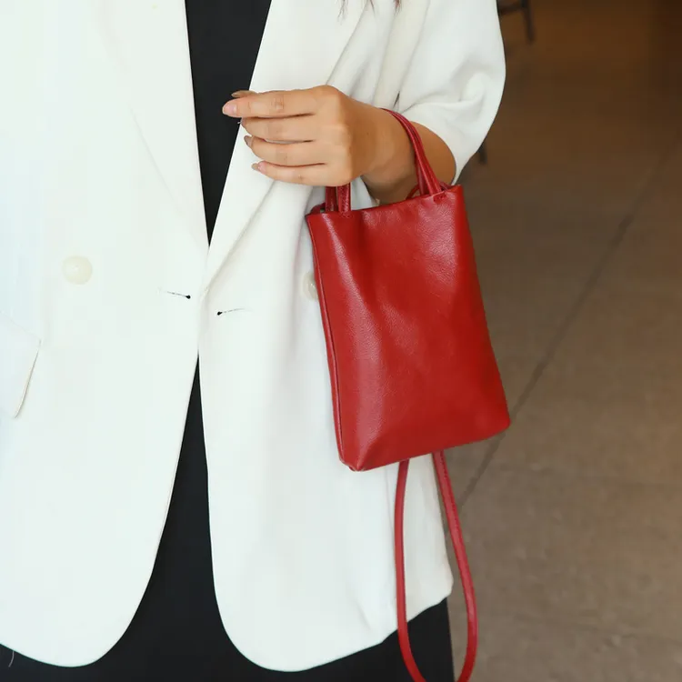 头层牛皮手提小包包手机零钱包女2025夏季新款真皮单肩斜挎小包潮