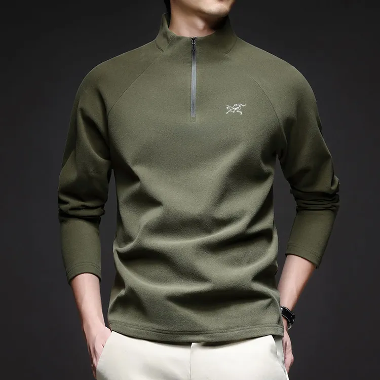 【奥莱撤柜】加拿大轻奢秋冬新款男士德绒半高领T恤时尚打底衫上衣