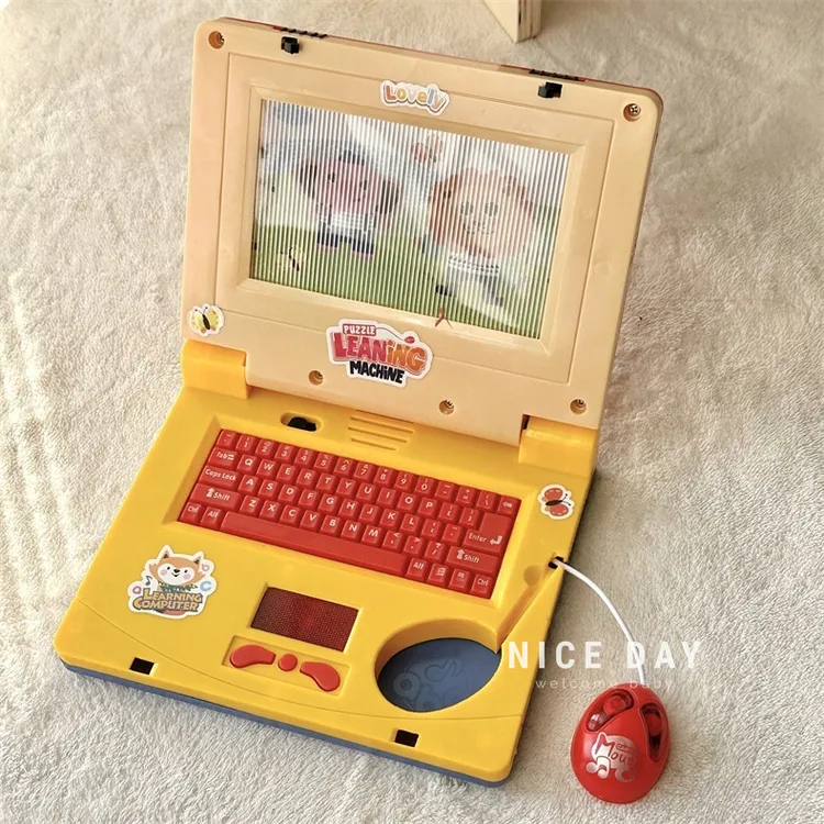 韩国ins儿童笔记本电脑仿真玩具发灯光卡通宝宝启蒙早教礼物益智
