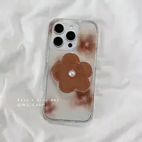 ins秋冬美拉德风花朵适用苹果16手机壳iPhone15Promax新款14防摔