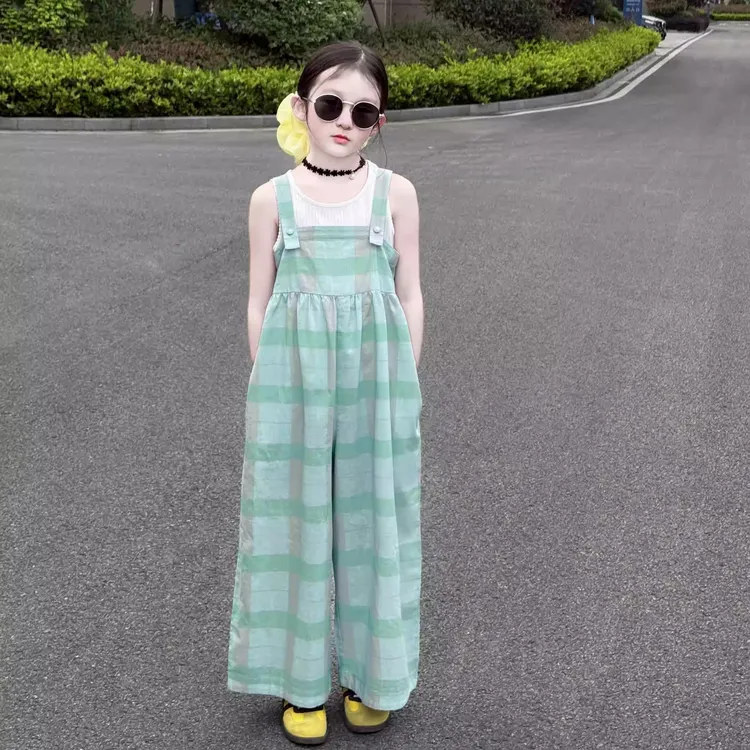 女童背带阔腿裤套装夏季新款儿童背心宽松洋气中大童休闲两件套潮