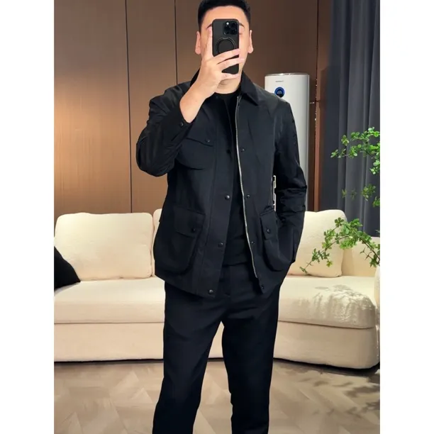 255527【秋冬新款山系】男士灯芯绒翻领多口袋夹克外套