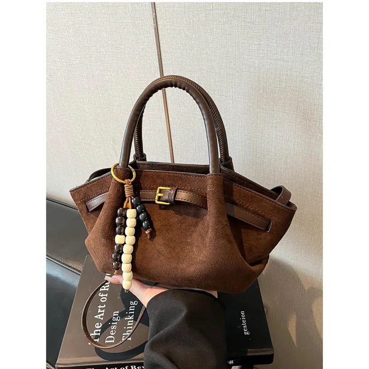 麂皮绒手提包包女式2025新款潮秋冬精致超火豹纹单肩包通勤斜挎包