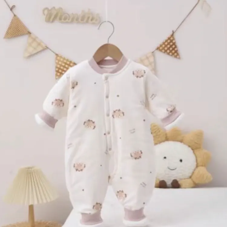 外出婴儿衣服婴儿纯棉婴幼儿水洗棉花开档薄棉连体衣