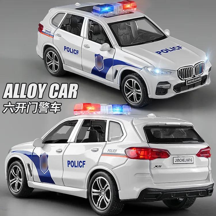 六开门合金警车玩具儿童警察车仿真小汽车男孩特警110公安车模型6