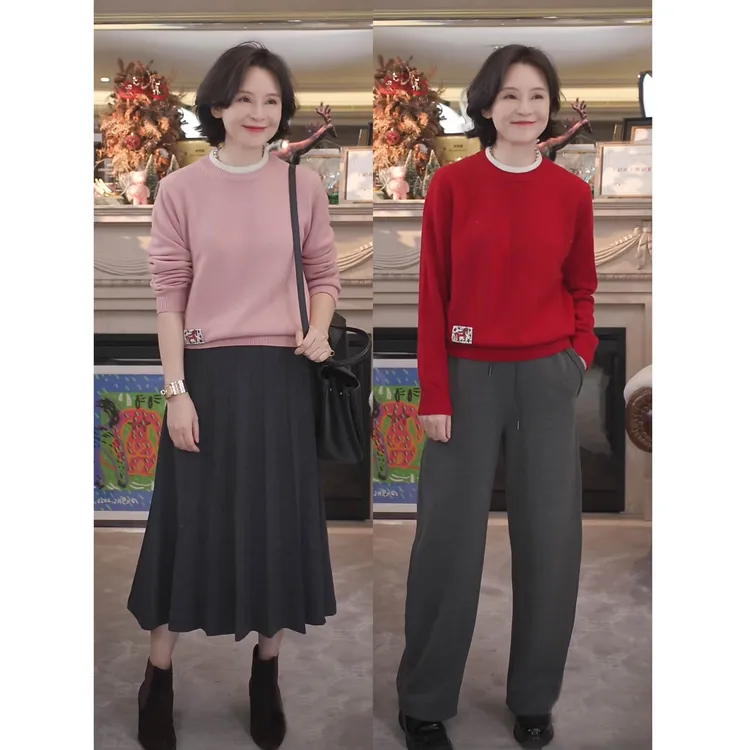 我是摩羯 好运来 100新疆天山羊绒斯托尔手工珠绣针织衫