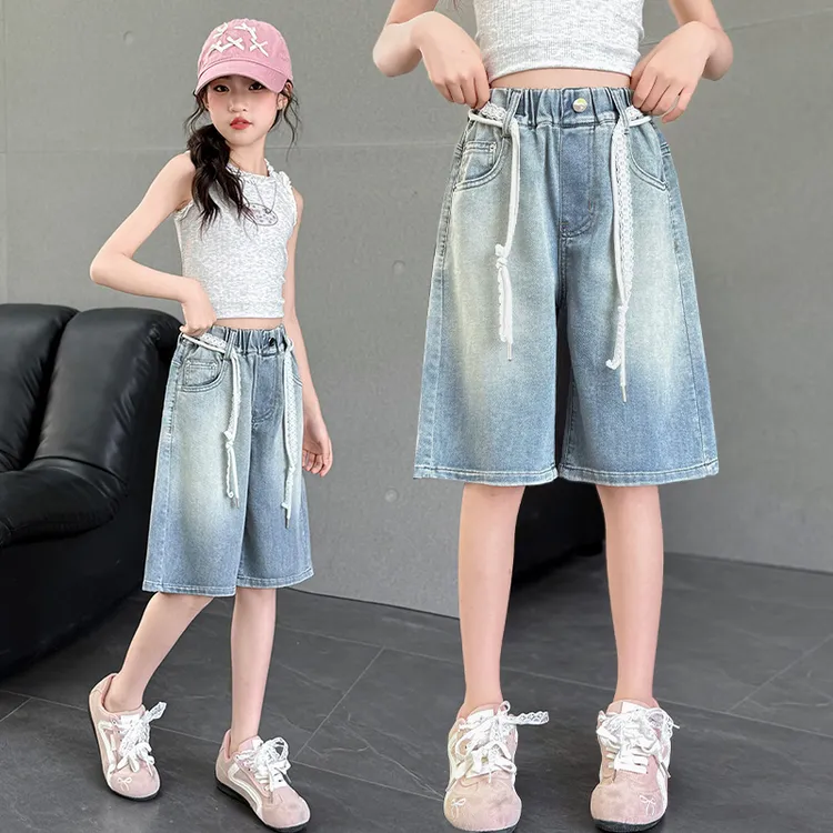 女童裤子夏季薄款儿童牛仔裤夏款短裤洋气五分裤夏装新款中大童潮