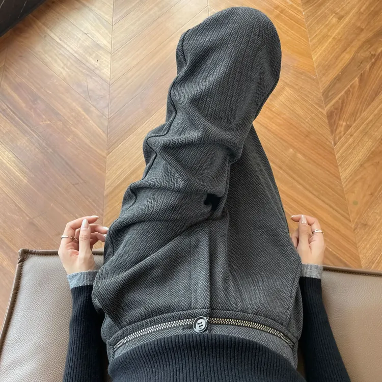 人字纹阔腿裤女秋冬高腰加绒雪尼尔裤子女运动休闲窄版毛呢直筒裤