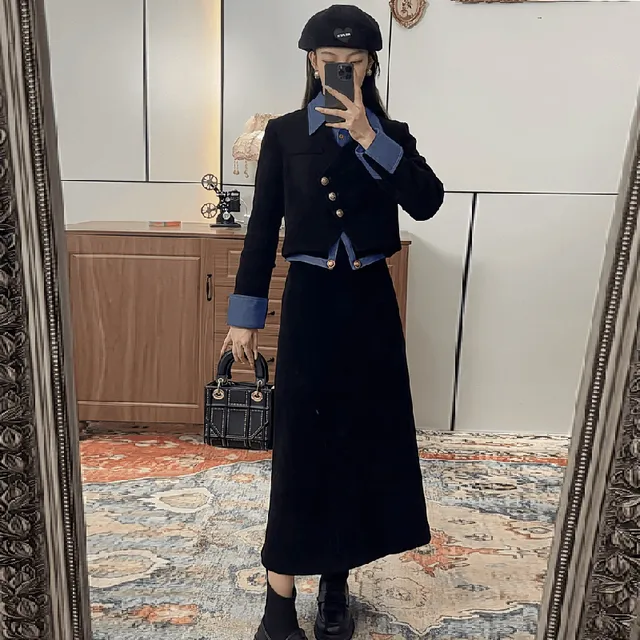 洋气高腰显瘦两件套2025春季新款法式赫本风气质时尚套装2105