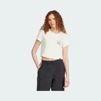 adidas阿迪达斯2025女子W C DDL CROP T时尚针织无领短T恤JX5327