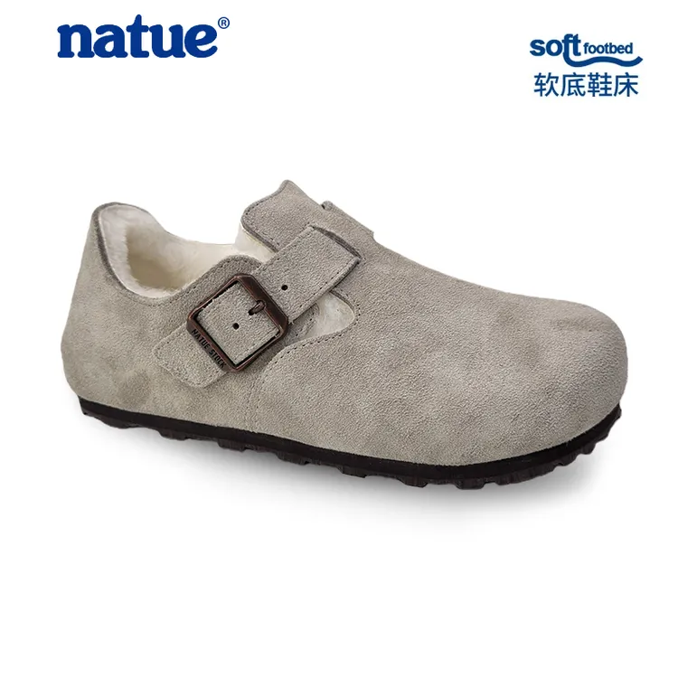 NATUESTOCK官方正品加绒勃肯鞋男女款全新升级EVA+橡胶底真皮真毛