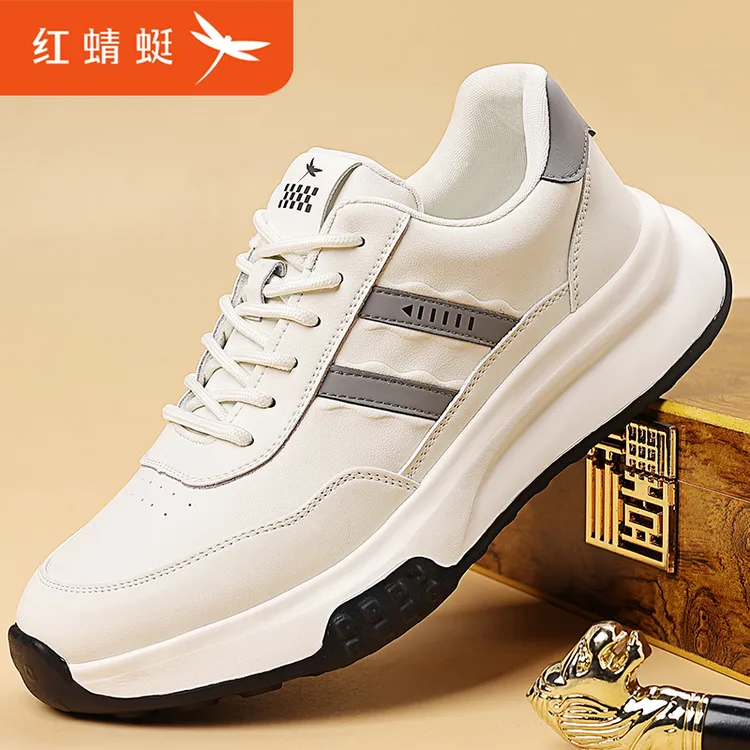 红蜻蜓爆款百搭男鞋商务休闲鞋透气舒适运动鞋子防滑耐磨小白鞋