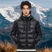 品可90白鸭绒羽绒服男连帽款三星安心绒宽松外套2306