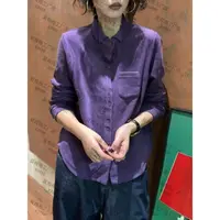 XMM.【德绒衬衣】冬时尚百搭POLO领清纯风衬衫长袖宽松显瘦MM667182