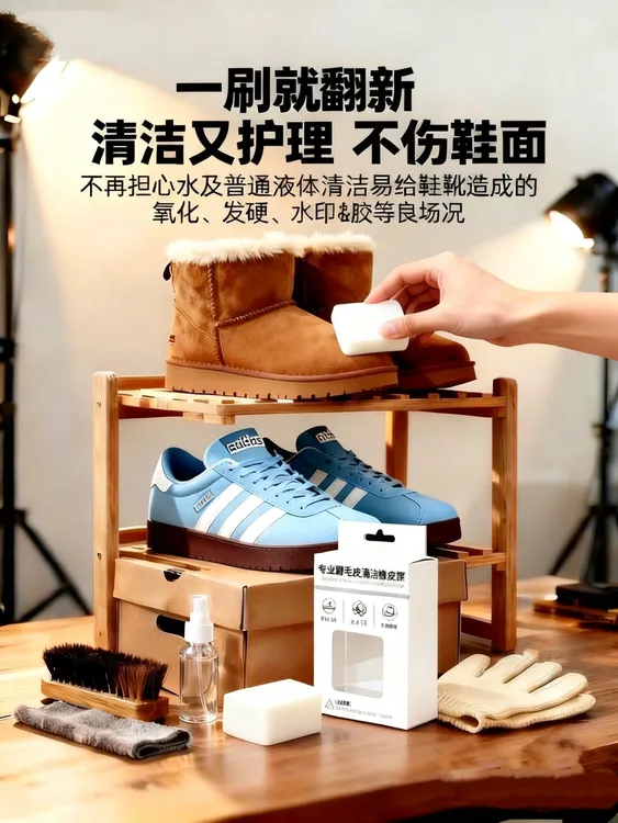 翻毛皮雪地靴清洁护理橡皮擦运动鞋小白鞋通用免水洗麂皮不伤鞋面