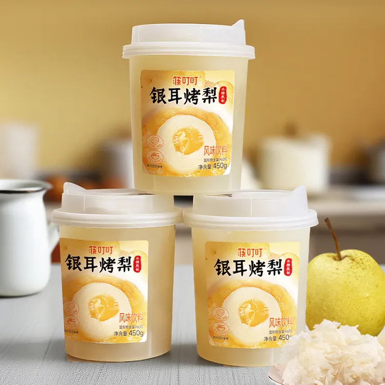 筷叮叮薏仁莲子炖百合银耳烤梨开盖即食0防腐0脂轻食代餐450g罐装