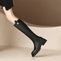 【成都●手工定制】时装靴长筒粗跟女靴英伦风厚底百搭加绒时尚8298