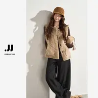 【生巧曲奇】秋季新款复古时尚INS风拼接内外两穿马甲外套H950