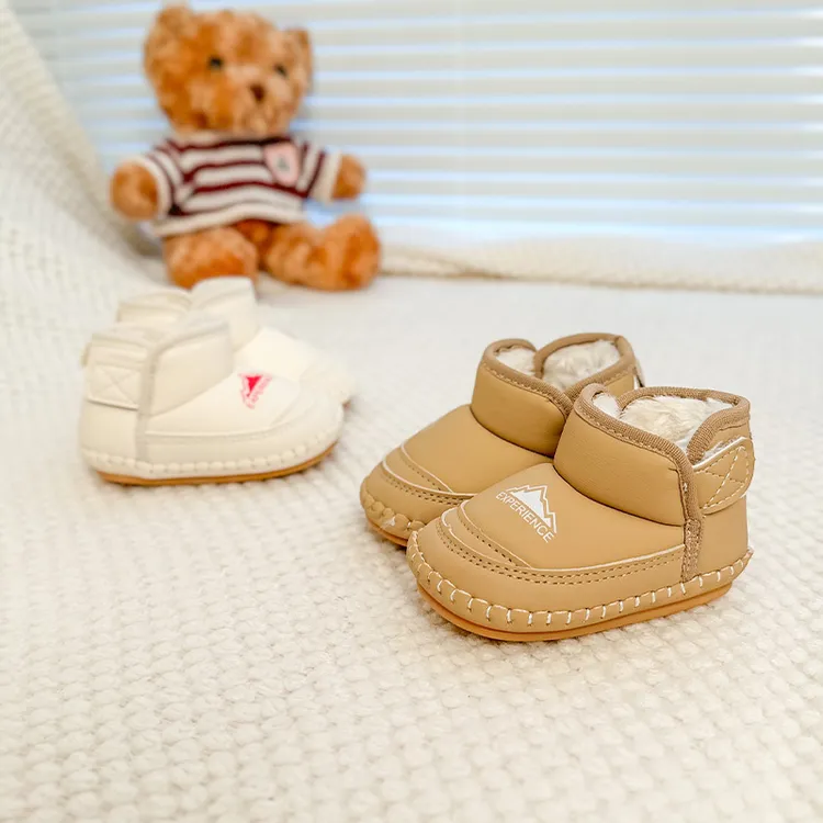 婴儿鞋秋冬季软底不掉0-1岁男女宝宝加绒保暖6-12个月软底雪地靴3