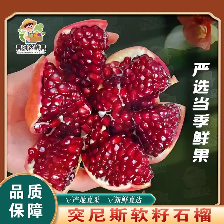 【果时鲜达】四川会理突尼斯软籽石榴头茬石榴新鲜颗粒饱满纯甜不酸