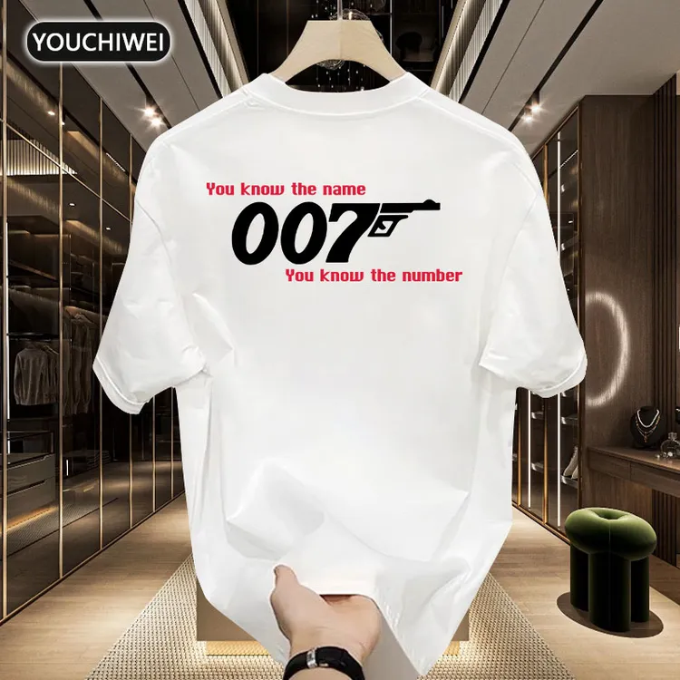 优驰威重磅棉短袖字母印花T恤青年男女同款夏季ins潮街头宽松上衣