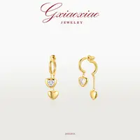 G XIAOXIAO 镀K金 时尚气质高级设计感爱心耳环 DH1055