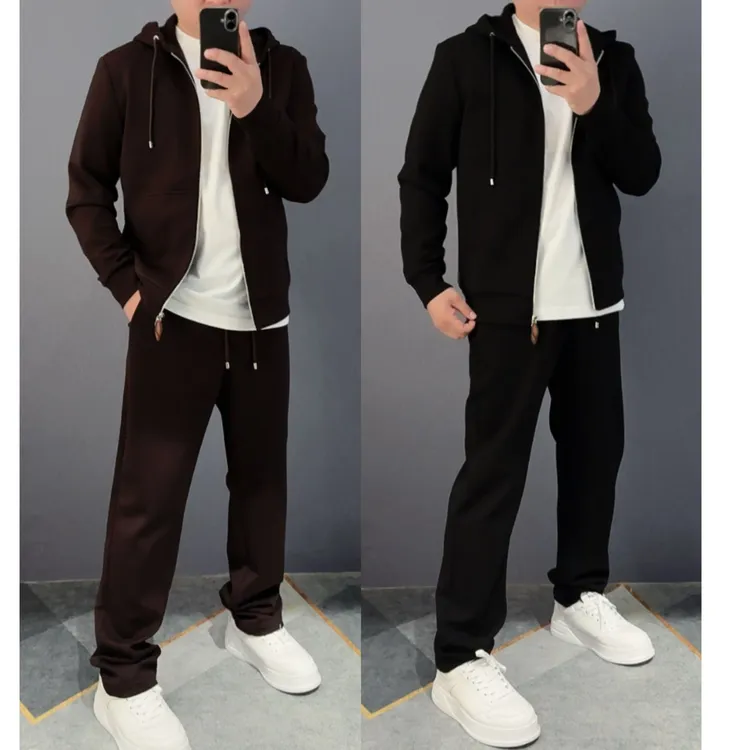 正品迪卡里奥费雷天时潮流尚休闲连帽套装天丝羊毛百搭男装夹克