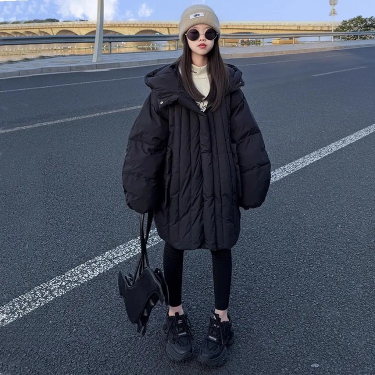 女童羽绒服2025冬装新款中大童洋气时尚保暖白鸭绒外套儿童冬装潮