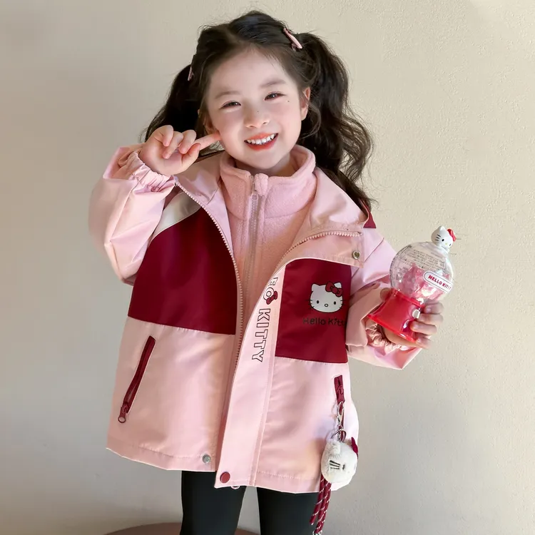 女童外套春秋装2025新款洋气儿童冲锋衣三合一可拆卸宝宝秋冬衣服