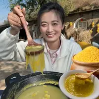 （林林）25年陕北老家山地种植【油小米】熬的小米粥米香浓郁米油丰厚