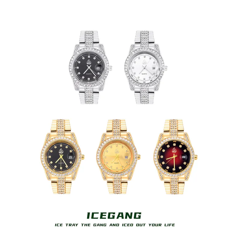 ICEGANG满钻小志手表老钱风男女时尚潮流气质百搭石英腕表镶钻
