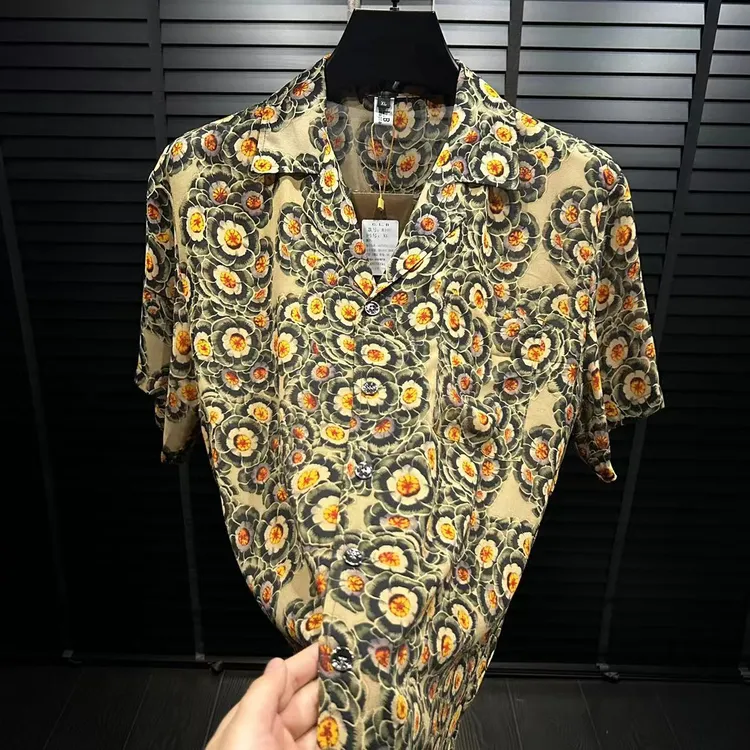 男士古巴领衬衣短袖