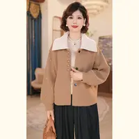 【秋】年轻妈妈秋装时尚毛呢外套2025新款洋气中老年女装夹克上衣服