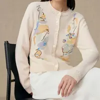 【嵌花手绣开衫】新品女针织开衫25秋冬4351