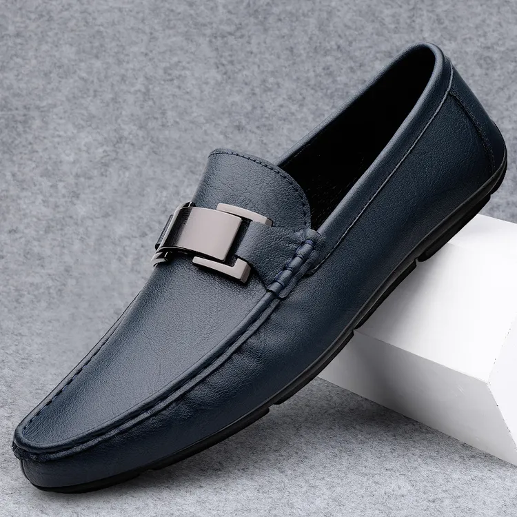 豆豆鞋男款透气软底休闲皮鞋懒人一脚蹬男鞋耐磨防滑男士开车鞋子