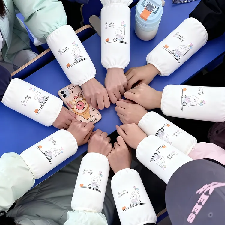 耐脏袖套女士秋冬季套袖学生可爱小兔子工作防污羽绒服专用防脏款