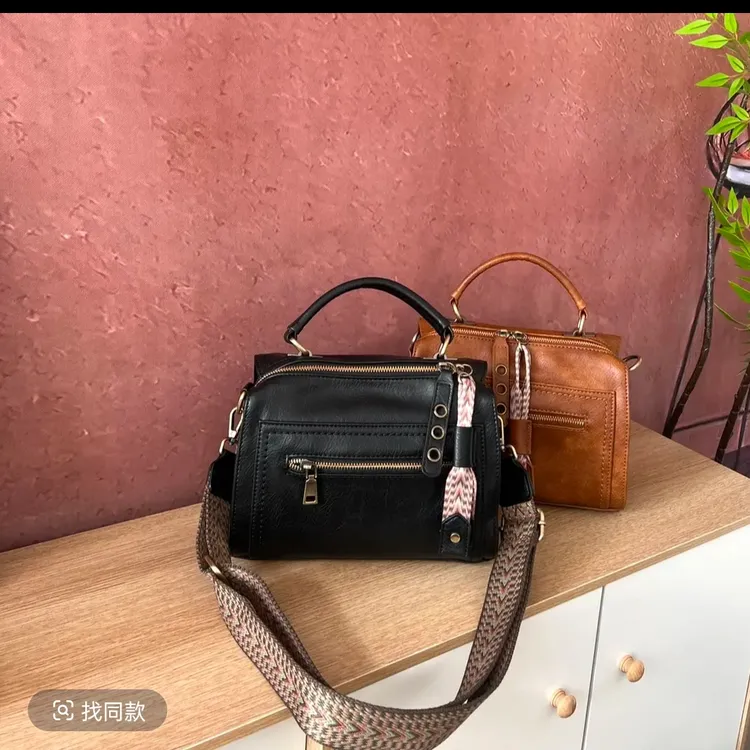 波士顿包单肩斜挎包女新款包包时尚软皮手提包休闲百搭枕头包2830