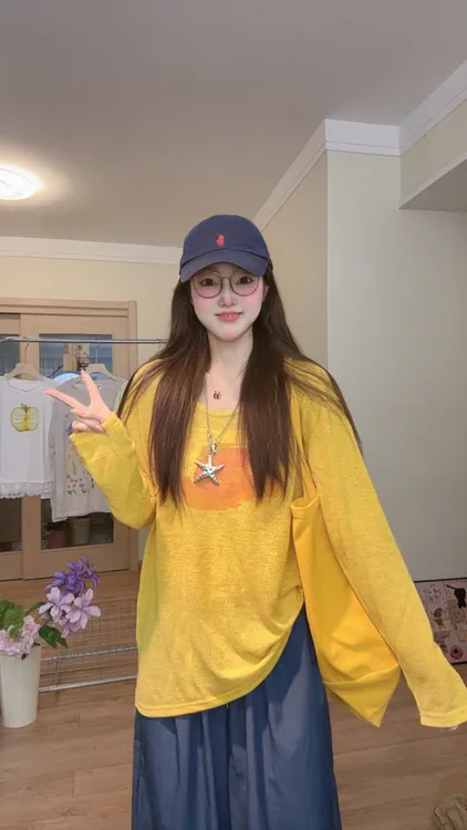 绝美T恤印花上衣女2025夏新款百搭休闲显瘦慵懒感防晒罩衫上衣