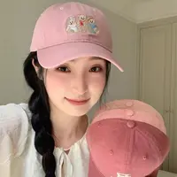 可爱小熊刺绣棒球帽子女韩版休闲百搭鸭舌帽春夏新款大头围显脸小