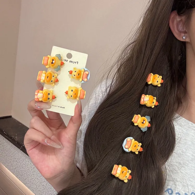 萌趣奶呼呼水豚噜噜迷你发夹百搭ins可爱少女无痕侧边刘海鸭嘴夹