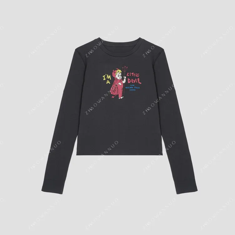 进口棉卡通小恶魔印花长袖NC0982