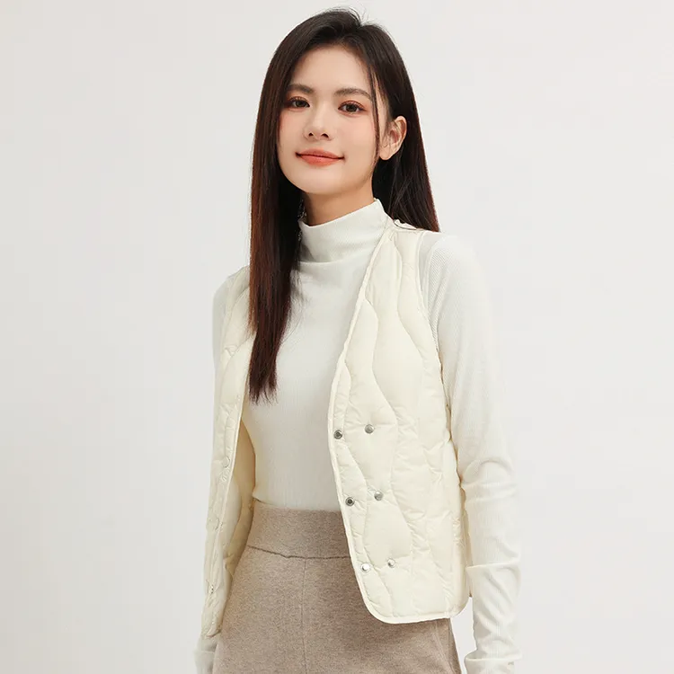 羽绒女轻薄马甲打底内穿95白鸭绒保暖背心短款百搭小个子时尚马夹