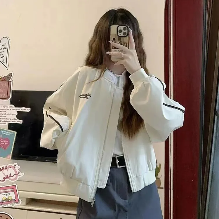 时尚休闲短款棒球服夹克女春秋2025年新款小个子工装美式运动外套