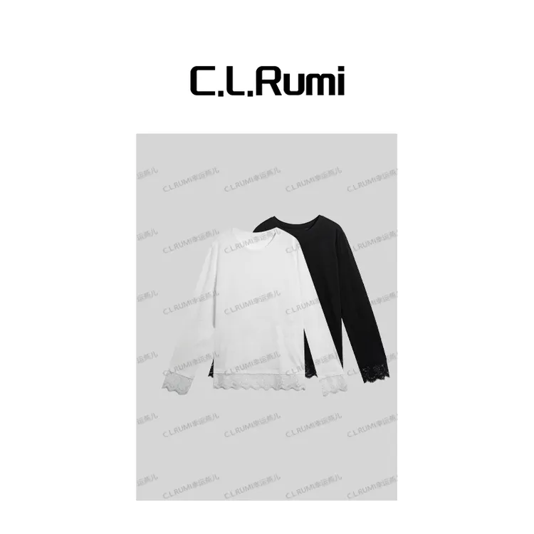 【Rumi精选】“花影蕾丝”25 季新款轻奢百搭宽松蕾丝边上衣6502sy