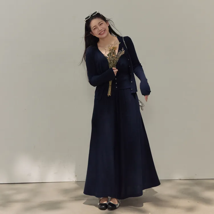 【阴天专刊】大码女装微胖妹妹温柔氛围感针织上衣外套裙套装