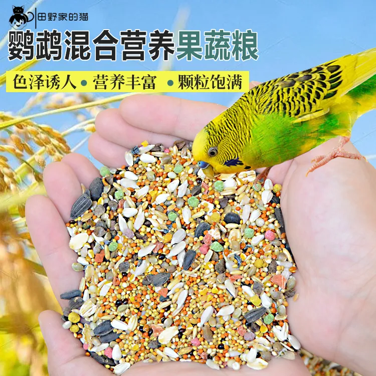 鹦鹉鸟粮饲料玄凤牡丹虎皮专用粮食中小型带壳小米黍子混合鸟食料