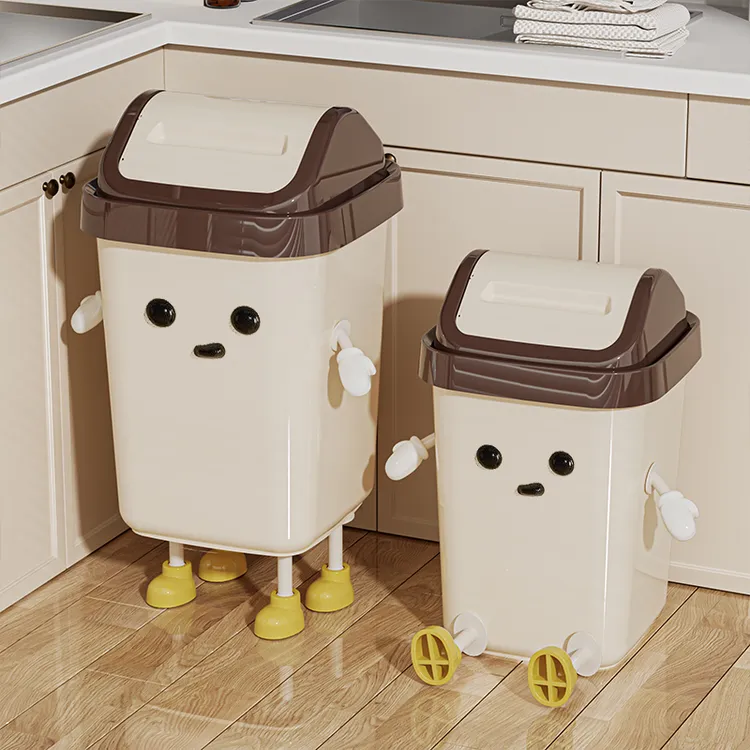 卧室带盖客厅可爱风大号带盖子垃圾桶收纳桶加厚卫生间家用纸篓